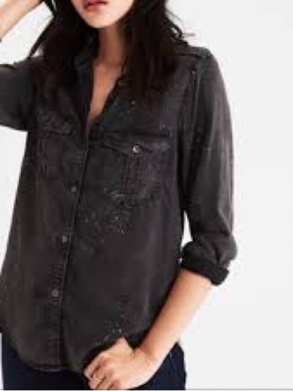 Velvet Heart Black Button-Down Shirt